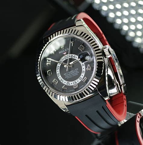 rolex sky-dweller rubber strap|rolex rubber strap price.